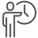 clock, deadline, efficiency, person, productivity, schedule, time management icon