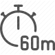 60, 60 minutes, clock, countdown, minute, sixty, stopwatch, timer, time tracking icon