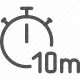 10, 10 minutes, chronometer, countdown, measurement, stopwatch, ten, time management, timer icon