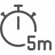 5, 5 minutes, chronometer, clock, countdown, five, minutes, stopwatch, time management, timer icon