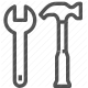 construction, hammer, hardware, maintenance, repair, tools, wrench icon