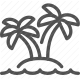 beach, island, palm trees, sea, travel, tropical, vacation icon