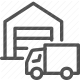 cargo, courier, delivery, distribution, freight, goods, haulage, logistics, lorry, shipping, supply chain, transit, transportation, truck, warehouse icon