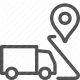 cargo transport, delivery route, fleet management, location pin, logistics, truck management, vehicle tracking icon