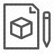 abstract product, block, component, cube, document, editing, module, unit icon