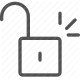 access, open, padlock, protection, safety, security, unlocked icon