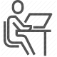 computer, desk, laptop, person, technology, user, workstation icon