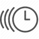 clock, motion graphics, playback, sound waves, synchronization, timeline, video editing icon