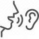 audio input, communication, listen, microphone, sound waves, speech recognition, voice command icon