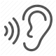 audio, ear, listen, signal, sound, voice, waveform icon