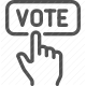 vote, button, push, decision, democracy, election, political, poll, hand icon