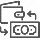 currency, exchange, finance, money, payment, transaction, wallet icon