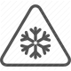 caution, cold, frost, hazard, icy, snowflake, warning icon