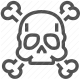 crossbones, danger, hazard, poison, skull, toxic, warning icon