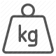 heavy, kg, kilogram, mass, measurement, scale, weight icon