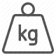 heaviness, kilogram, mass, measurement, metric, scale, weight icon