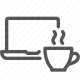 break, caffeine, coffee, computer, laptop, office, workplace icon