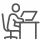 chair, computer, desk, employee, office, work, workplace icon