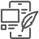 communication, document, edit, mobile, quill, texting, writing icon