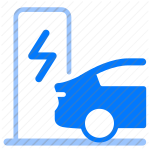 charging, electricity, car, vehicle, EV, station, fuel, power, battery, energy, plug-in, electric, fast charging, infrastructure, eco-friendly, recharge icon