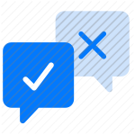 chat, messaging, conversation, communication, text, speech bubble, checkmark, approved, dialogue, discussion icon