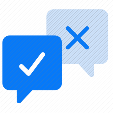 chat messaging conversation communication text speech bubble checkmark approved dialogue discussion icon