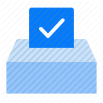 checkmark,vote,ballot,approval,selection,confirmation,election,completed,submit,verification icon