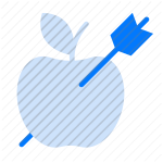 direct hit, apple, fruit, hit, strike, precision, accuracy icon