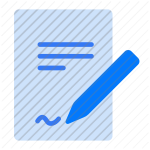 document, signature, contract, agreement, pen, paper, legal, signing, form, application, authorize, consent, fill out, endorsement, write, approval icon