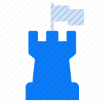 fortress, defense, castle, tower, building, architecture, medieval, stronghold, battlement, structure, chess, safe, bastion, citadel, security, fortification icon