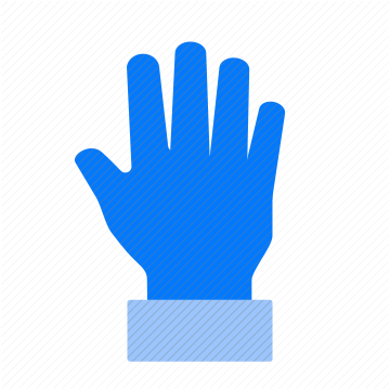 hand palm fingers thumb wrist gesture stop five high five wave human touch icon