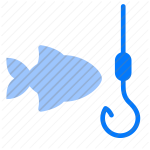 hook someone, fishing, lure, fish, ocean, marine, sea, underwater, aquatic, animal, aquarium, wildlife, nature, hook, catch, angling, bait, sportfishing, artificial bait icon