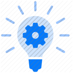 lightbulb, idea, configuration, inspiration, preferences, creativity, options, setup, tech, innovation, design, engeneer, solution, thinking, concept icon