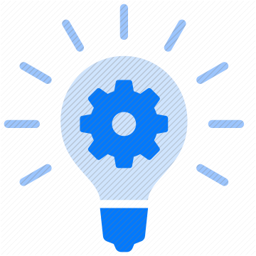 lightbulb idea configuration inspiration preferences creativity options setup tech innovation design engeneer solution thinking concept icon