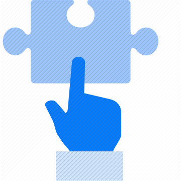 puzzle piece jigsaw solution game problem-solving fit logic interlocking match human hand icon