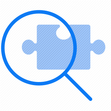 puzzle piece magnifying search solution part fit discovery incomplete explore solve icon