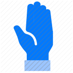 rise hand, raised hand, hand, gesture, volunteering, participation, vote, support, stop, palm, human hand, objection, signal icon