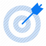 target, goal, aim, success, achievement, focus, precision, dart, objective, bullseye, accuracy icon