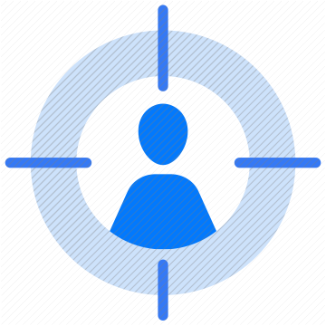 target user person focus center aim goal profile individual location icon