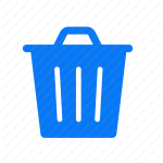 trash, delete, remove, bin, waste, garbage, discard, recycle, clear, cleanup icon