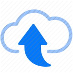 upload, cloud, cloud storage, backup, data transfer, file sharing, online storage, cloud computing, arrow, save, file transfer, web hosting icon