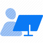 workstation, man, computer, user, technology, desktop, monitor, professional, office, programmer, employee, work icon