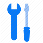 wrench, screwdriver, tools, repair, maintenance, fixing, hardware, construction, equipment, work, toolbox icon